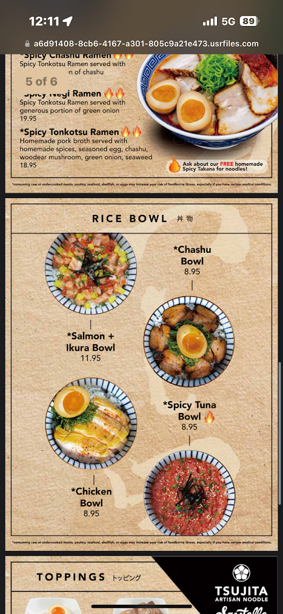 Tsujita LA Artisan Noodles Menu - Image 3